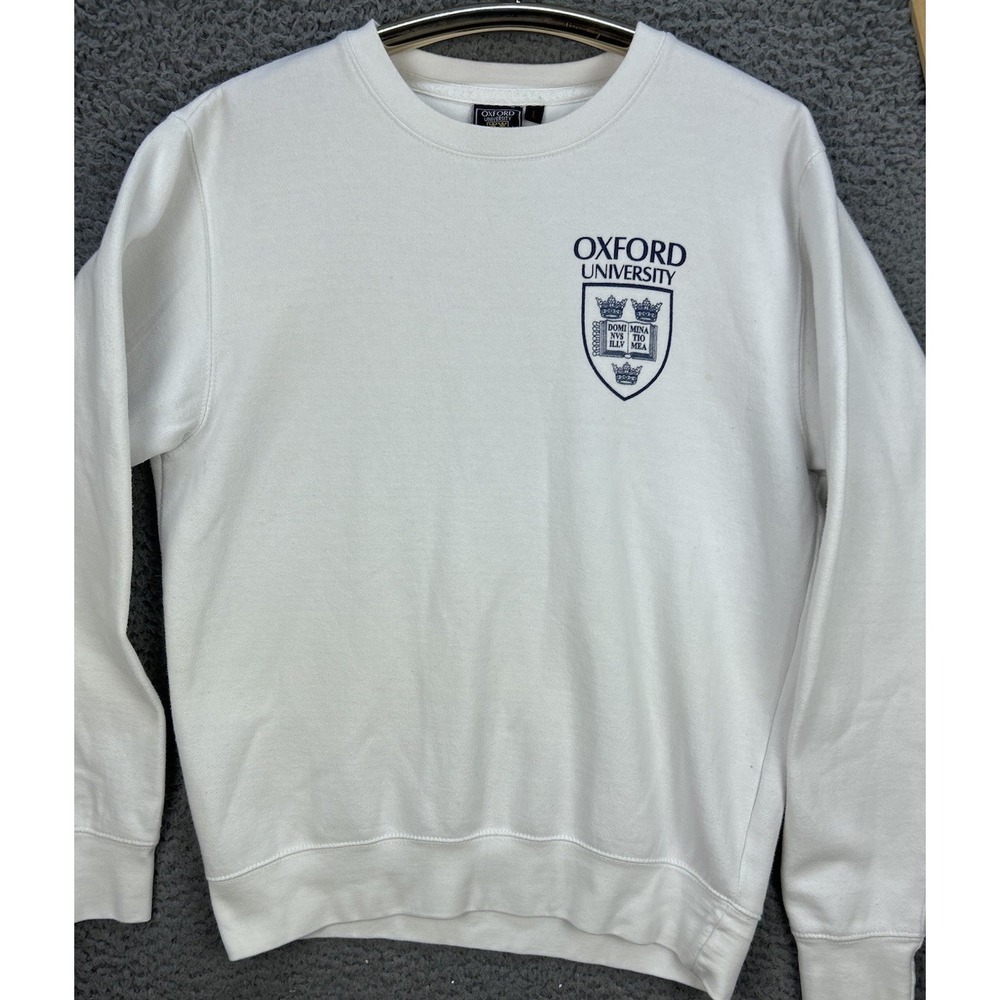 VTG Oxford University Sweatshirt Sz Large Pullover White Official Merch England